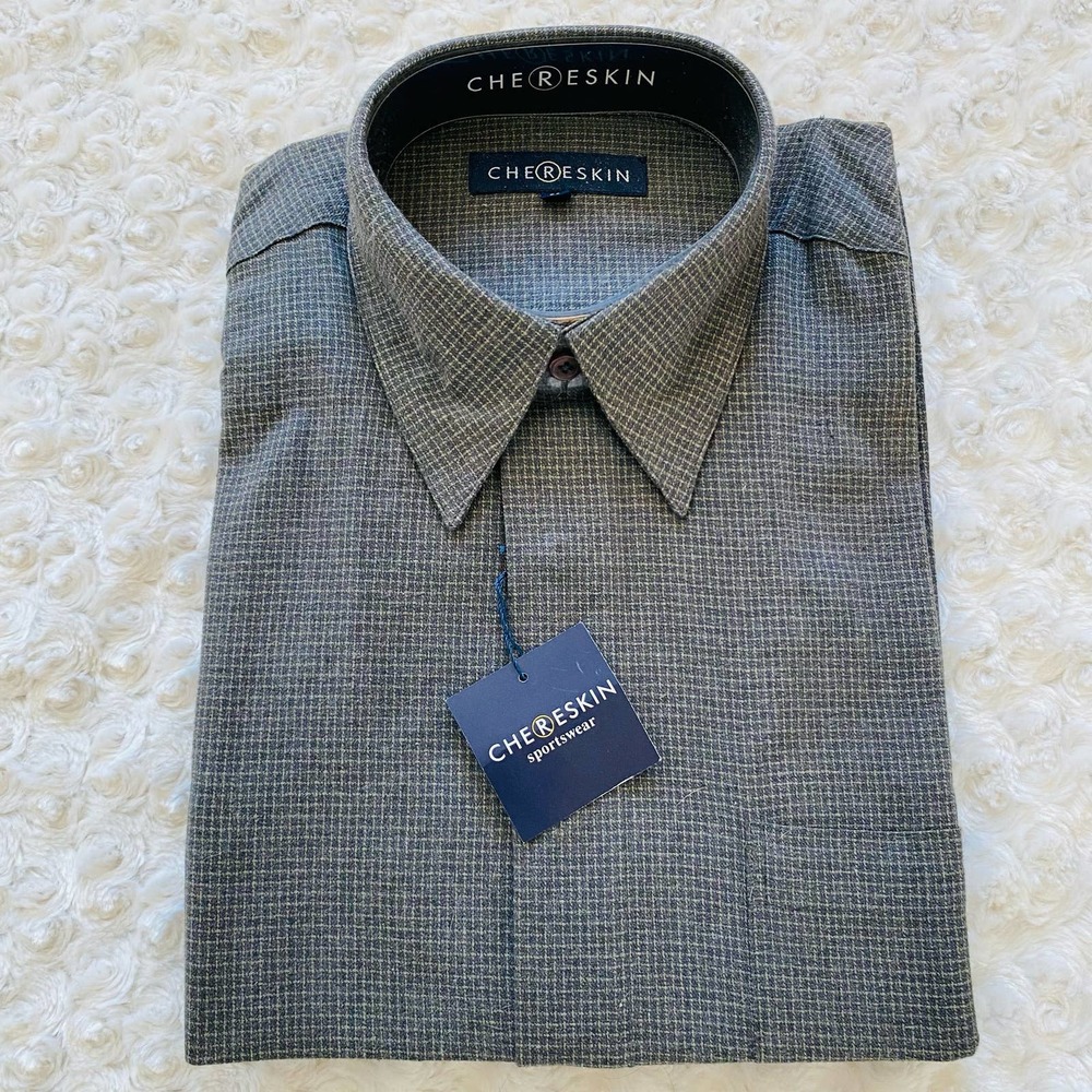 Chereskin Cotton Grey Button Down Shirt NEW